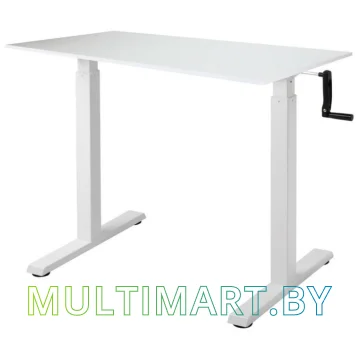 Стол для работы стоя ErgoSmart Manual Desk Compact 1380x800x18 мм (альпийский белый/белый)